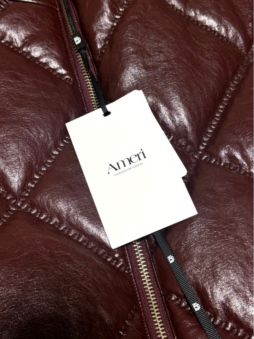 【新品】SYNTHETIC LEATHER QUILTING MINI VEST