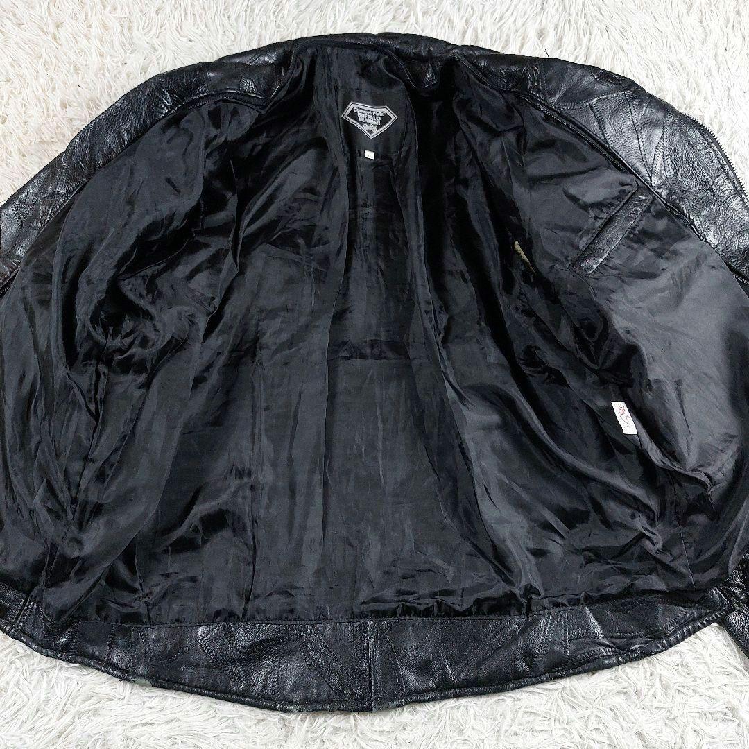 XL 短丈 ツギハギ y2k 90~00s アメジャン ダブルレザー ライダース