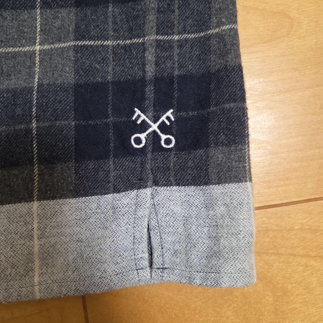 【美品】uniform experimentネルシャツ ネイビー系チェック