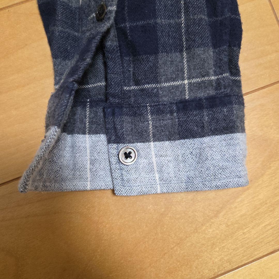 【美品】uniform experimentネルシャツ ネイビー系チェック