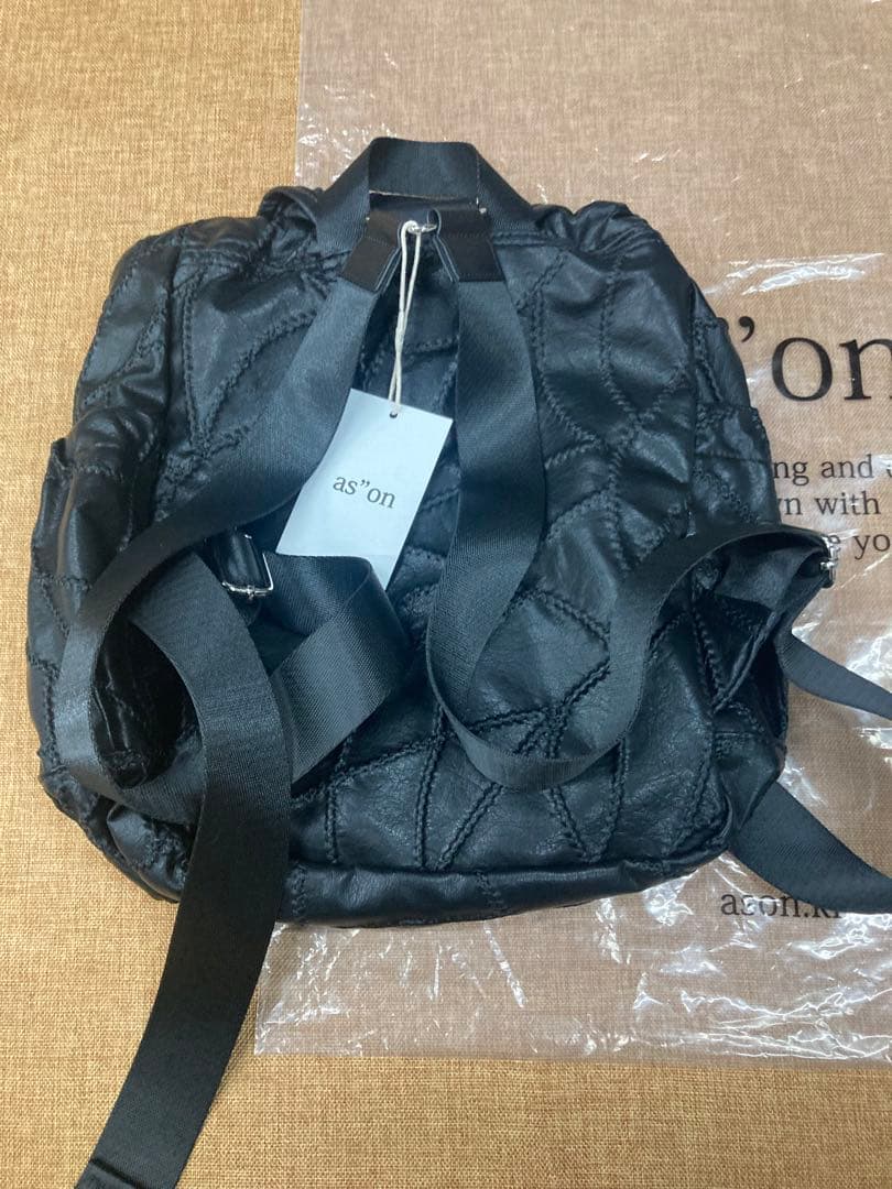 ASON アズオン 韓国 BACKPACK レザーブラック リュック