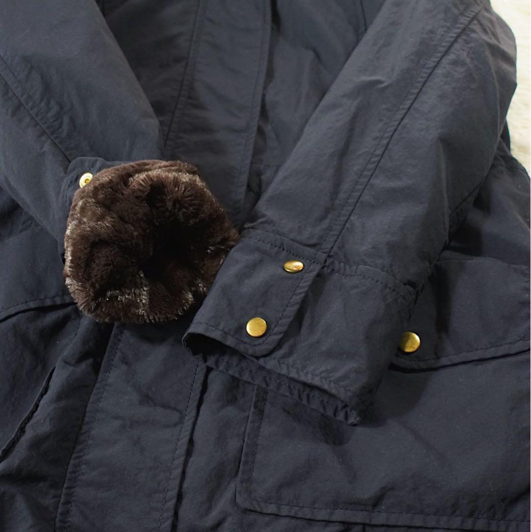 ラクーンファー《ef-de》モッズコート(11) ネイビー ライナー付き 裏ボア