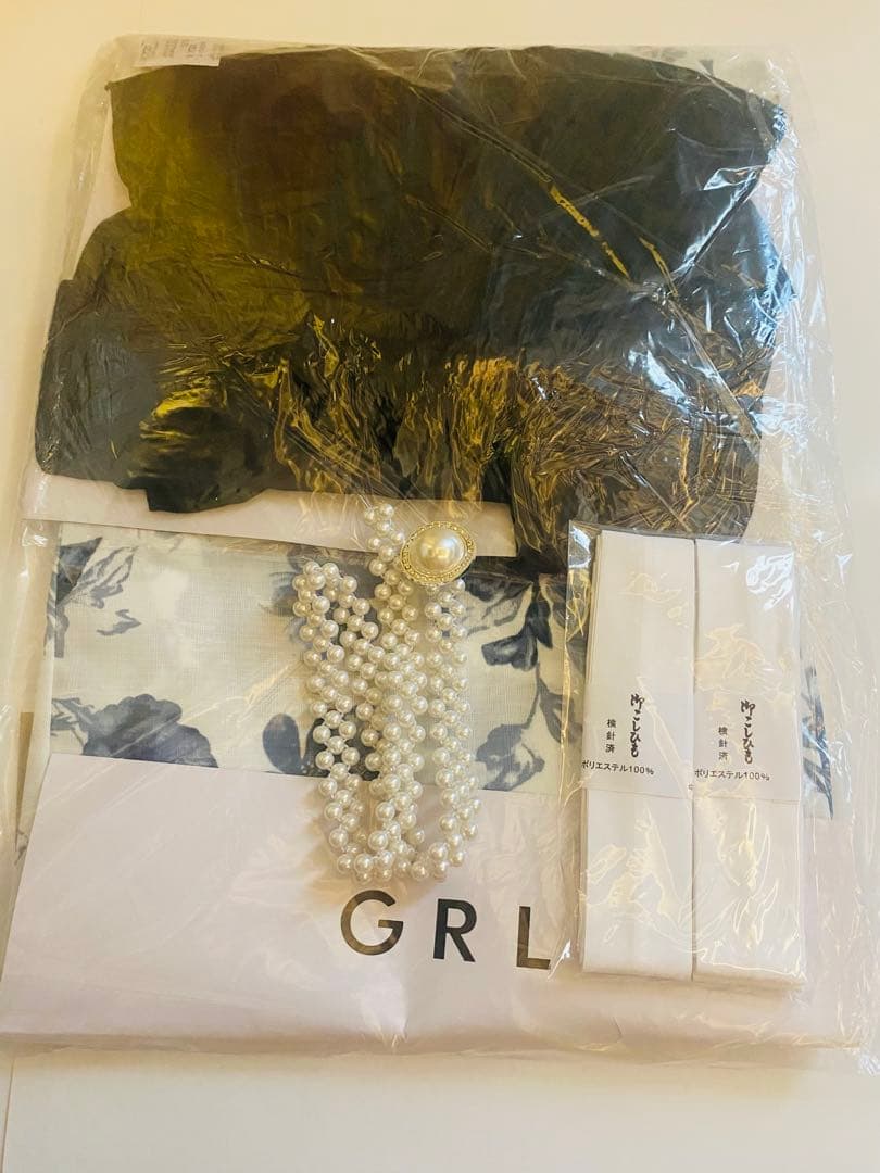 新品未使用　豪華5点セット 浴衣　帯　パール帯　こしひも2点　GRL