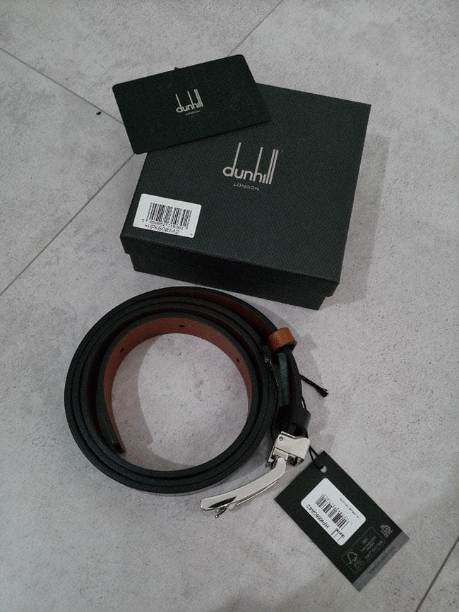 新品 未使用品 dunhill ダンヒル ベルト ブラック レザー 箱付き