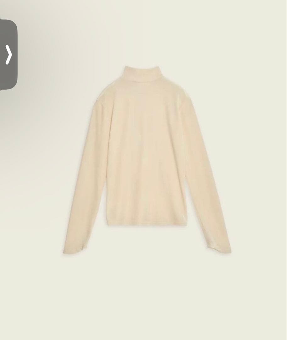 トップス ENOF velour jersey zip tops Ecru