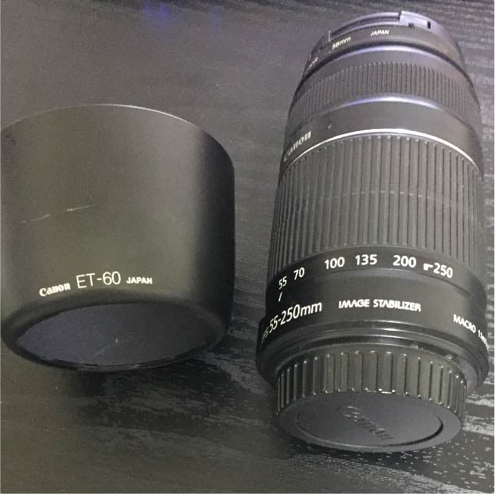 一眼レフ ズームレンズ EFS50-250mm ET60のセット