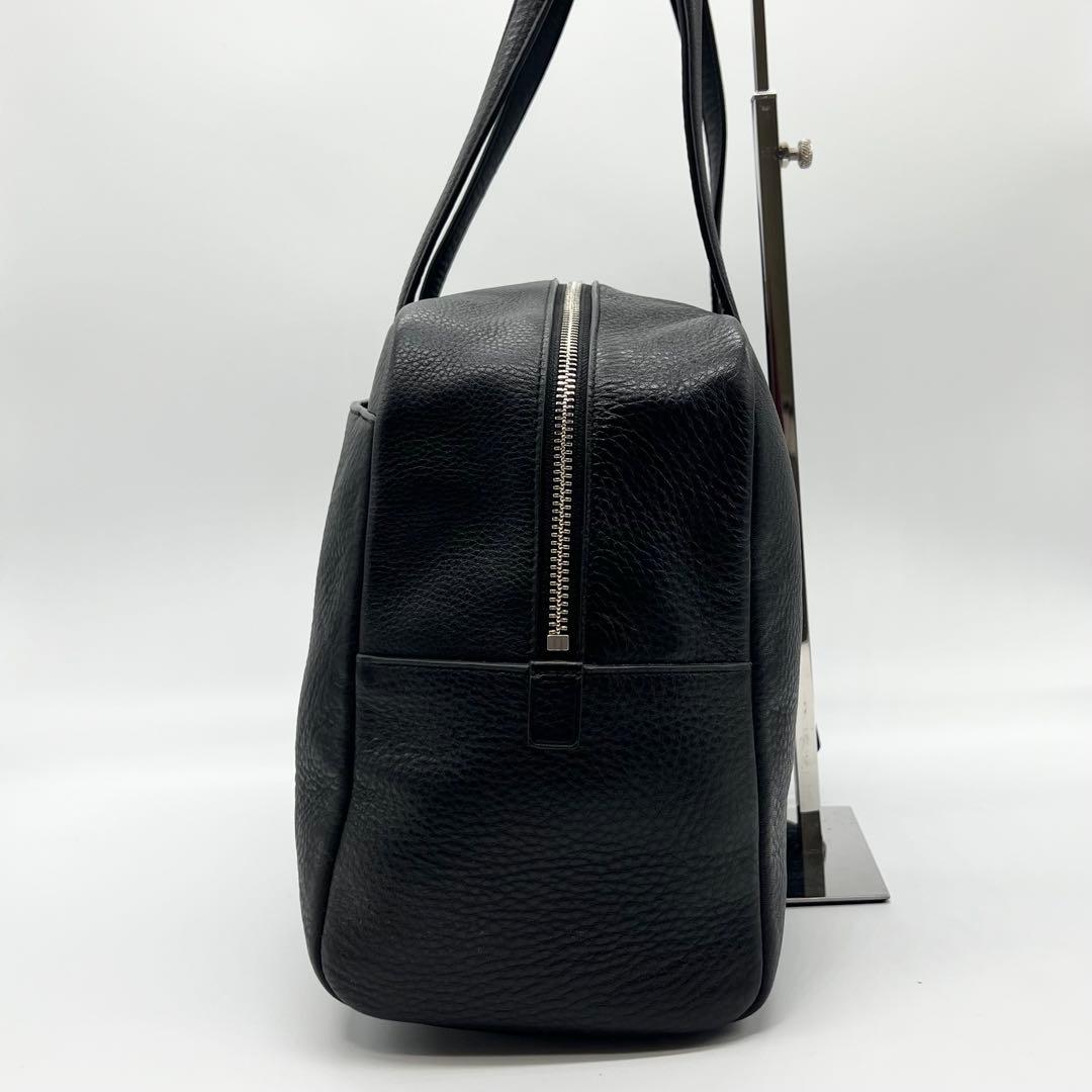 未使用級✨アニエスベー　ボストンバッグ　牛革　ブラック　南京錠　A4可　肩掛け可