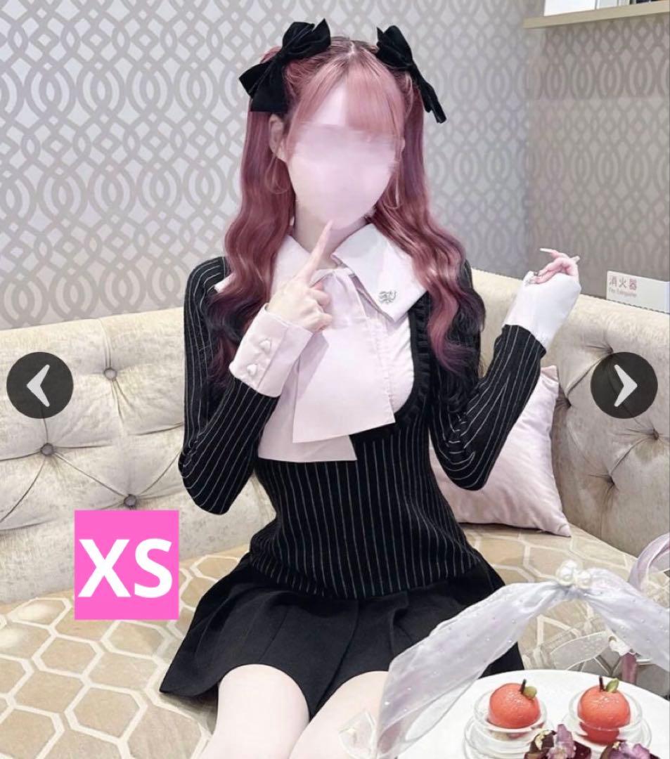 HONEYMEW　ハニーミュウ　リボンブラウスドッキングワンピース　フリーサイズ