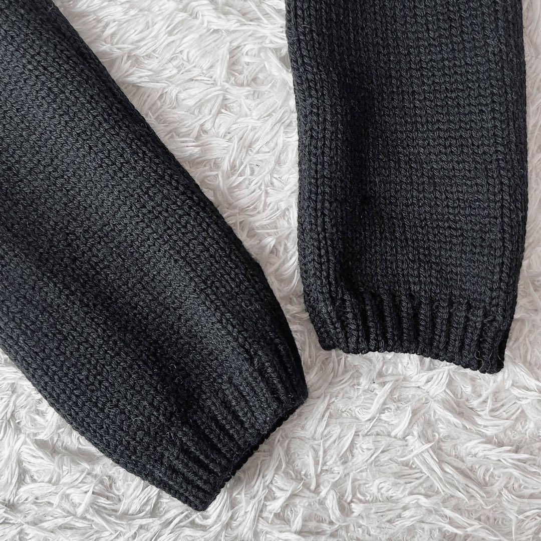 【美品】フォクシー ウール100％カーディガン ソフトブレンド 襟付き 黒