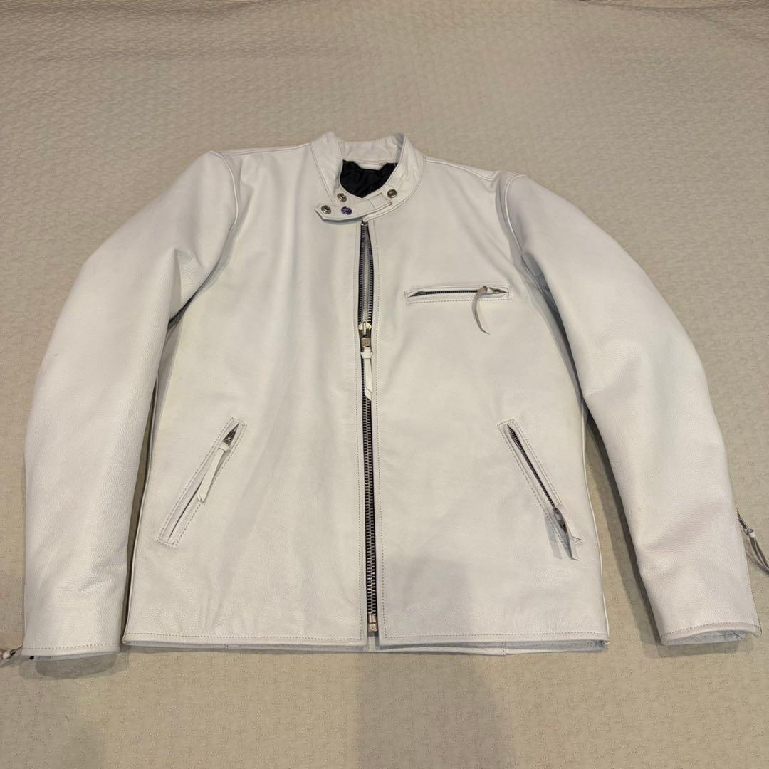 美品✨FREEDOM フリーダム　ライダースジャケット　ホワイト　40サイズ