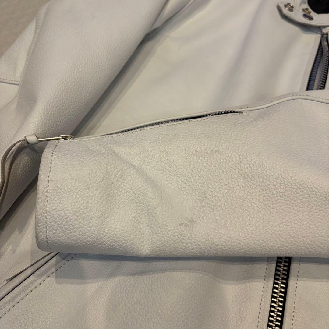 美品✨FREEDOM フリーダム　ライダースジャケット　ホワイト　40サイズ