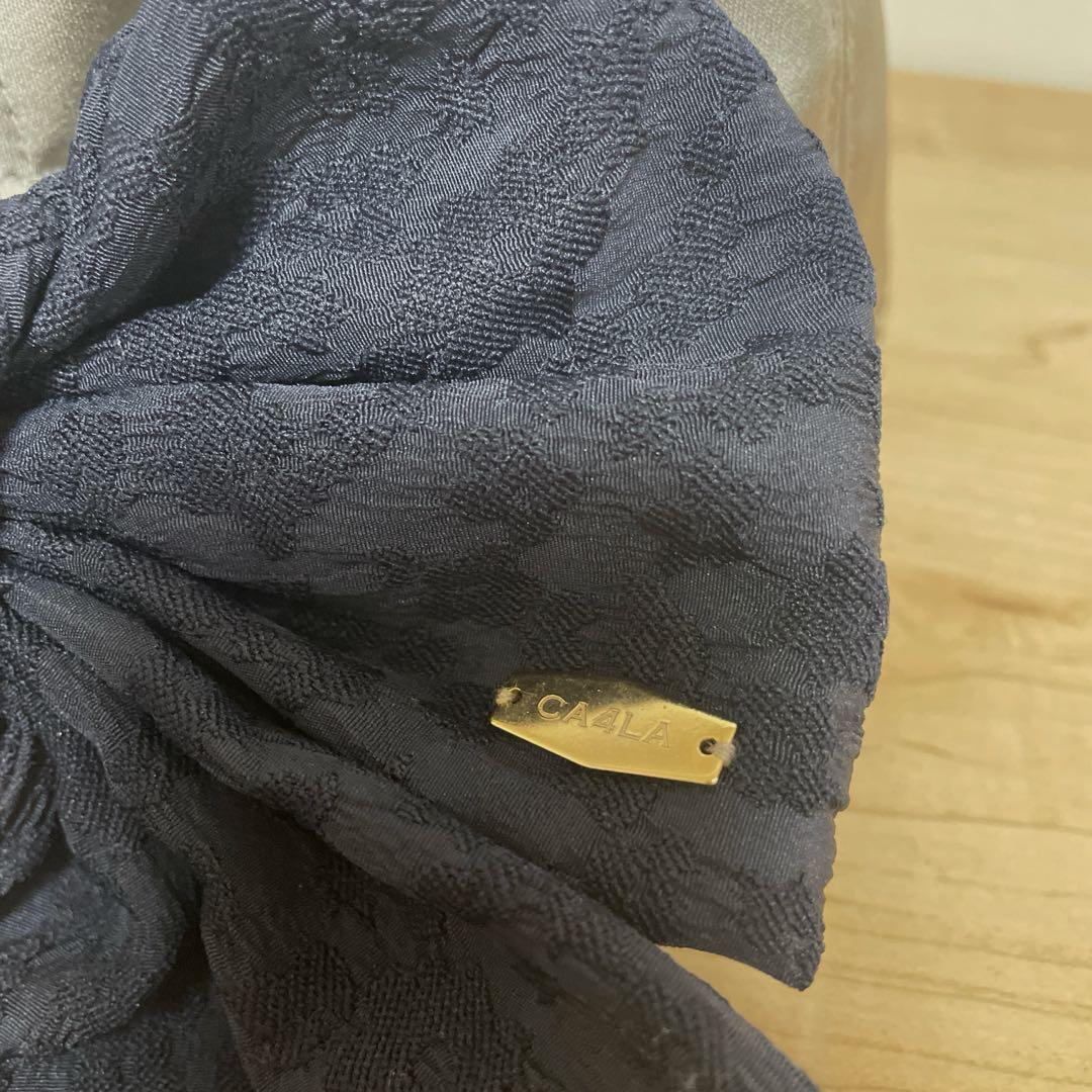 CA4LA カシラ HILDA 3 サテン レースバックリボンキャップ　グレー