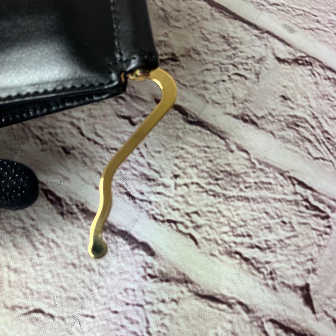 グレンロイヤル マネークリップ 小銭入れ付き 二つ折り財布 レザー ブラック