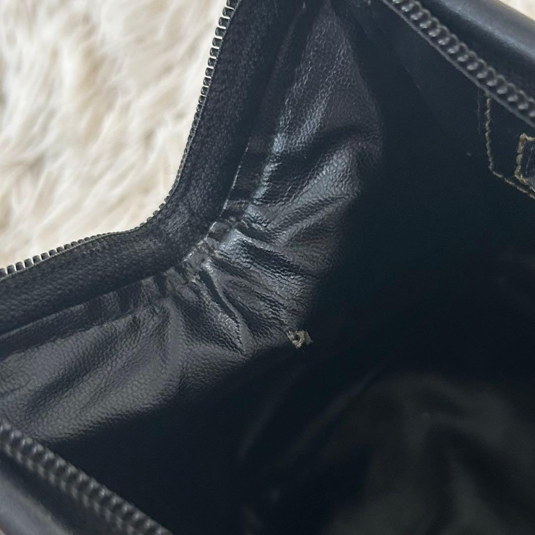 FENDI ペカン柄 ミニボストン PVC ネイビー　ストライプ　金具