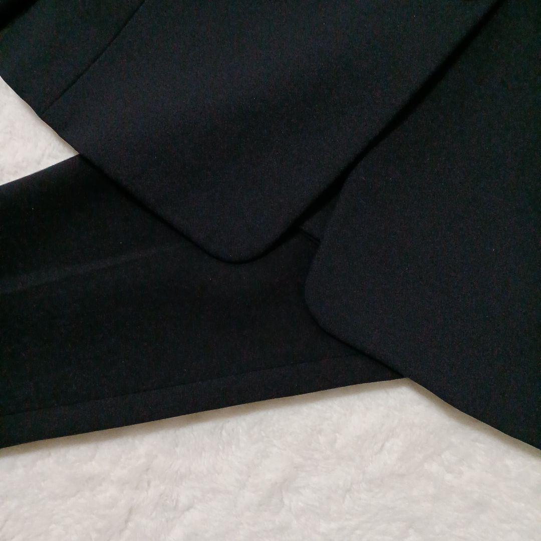 洗える！PLST プラステ ノーカラージャケット パンツ セットアップ 黒 M