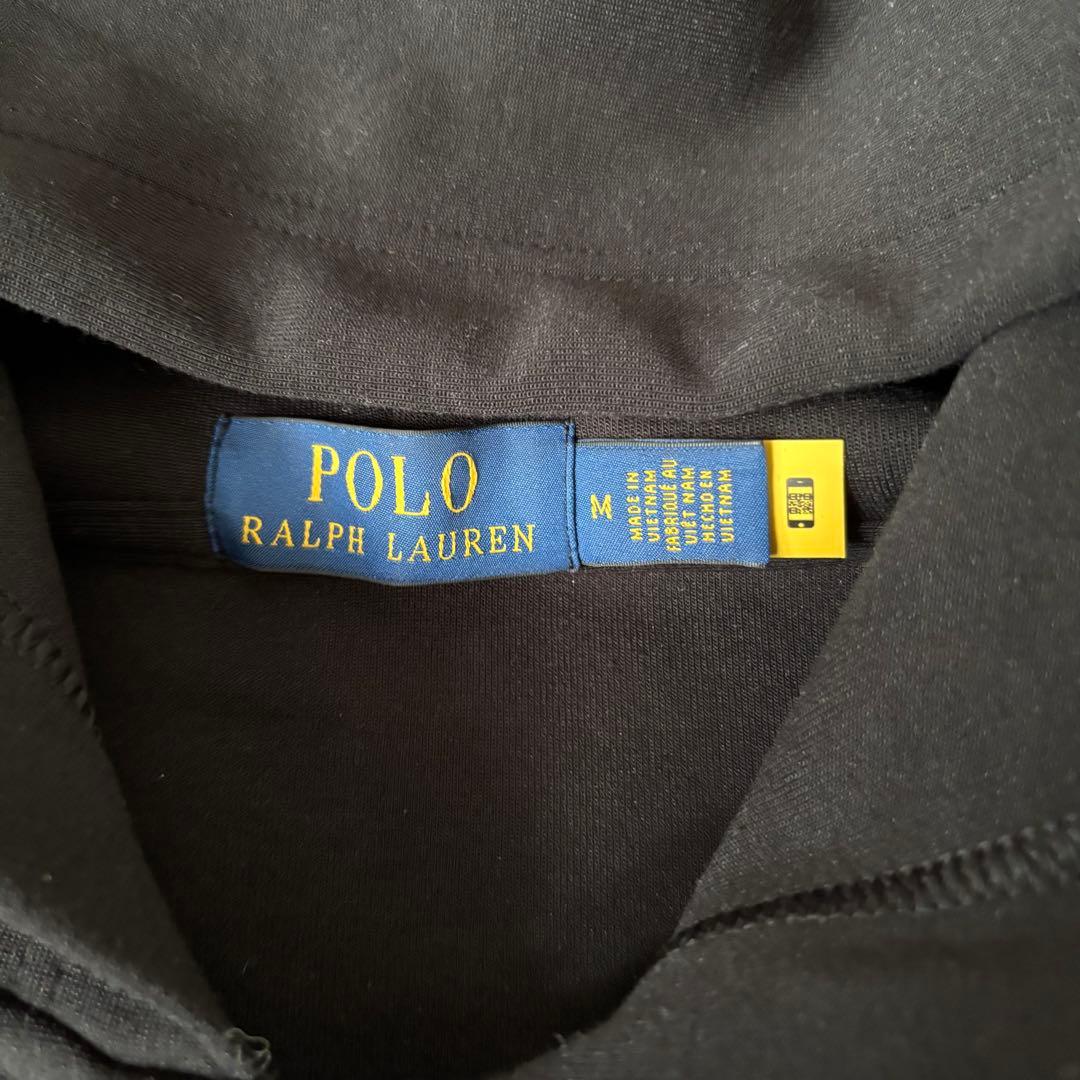 【美品✨】ポロラルフローレン　パーカー　フード　ジップ　ポニー刺繍　黒　ブラック