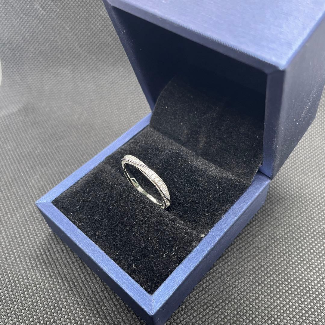 【8号】モアサナイト ツイスト フルエタニティ リング　シルバー