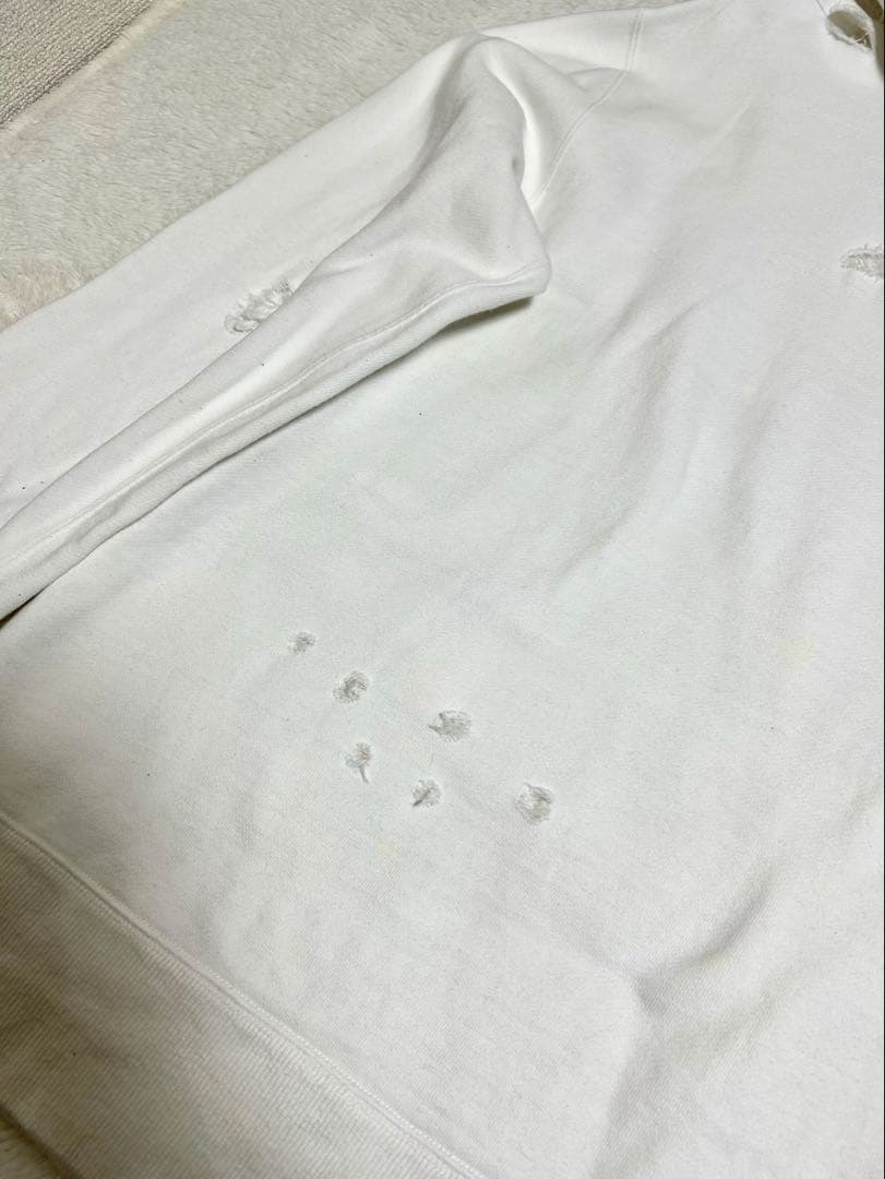 NUMBER (N)INE ナンバーナイン ダメージ パーカー ホワイト L