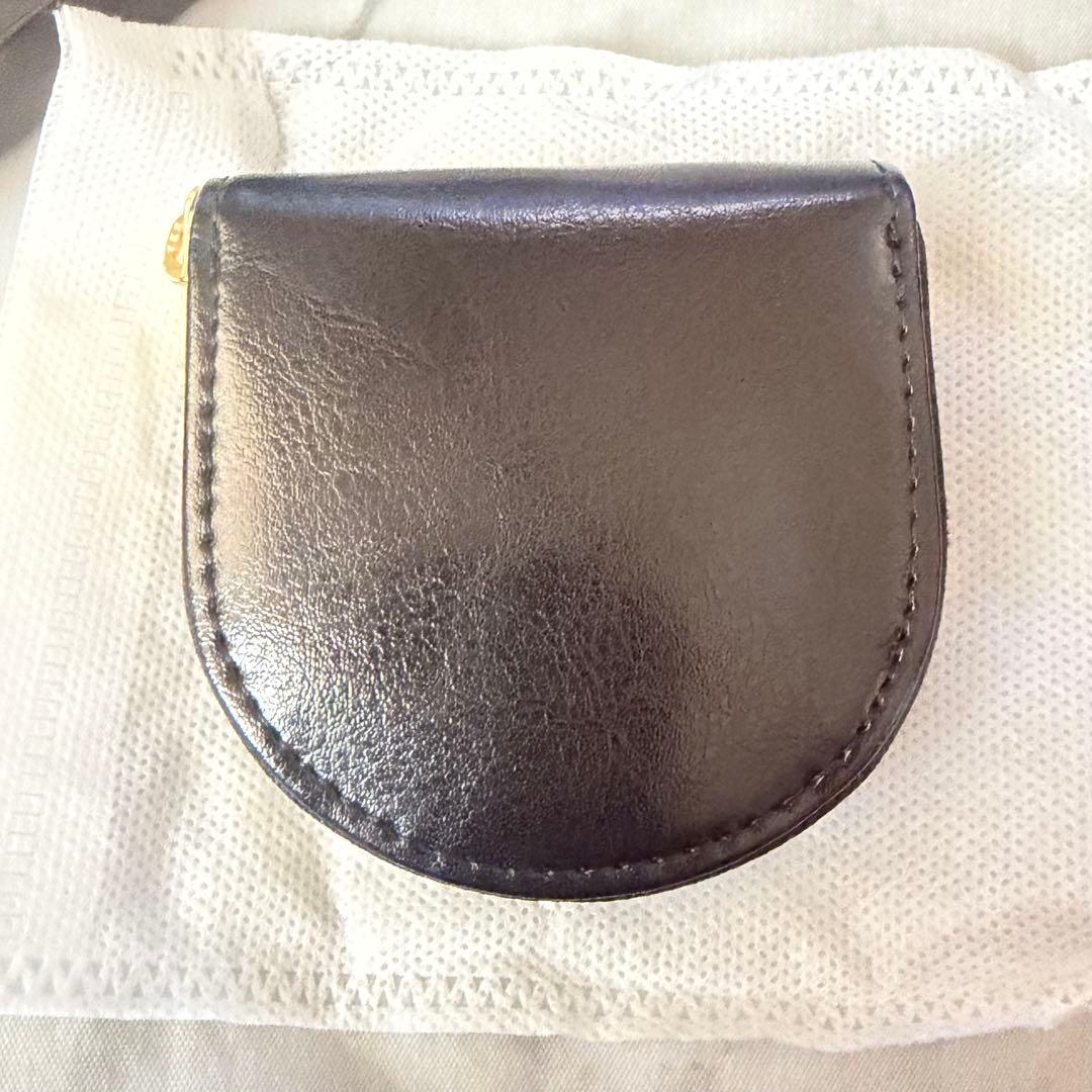 レア☆箱・保存袋付き☆皇居財布 ケース 黒 ブラック 小銭入れ 革財布
