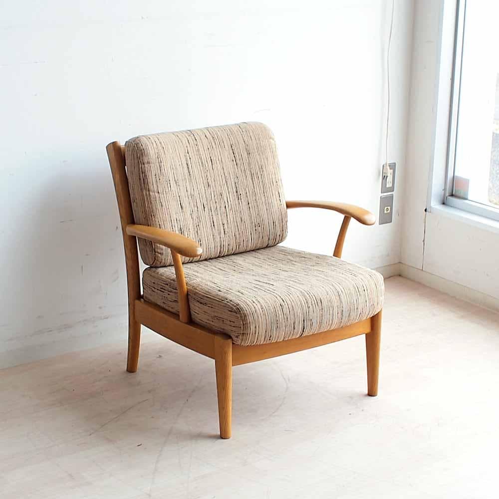 飛騨産業 キツツキ オーク材 1人掛けソファ A ナチュラル ZR24389