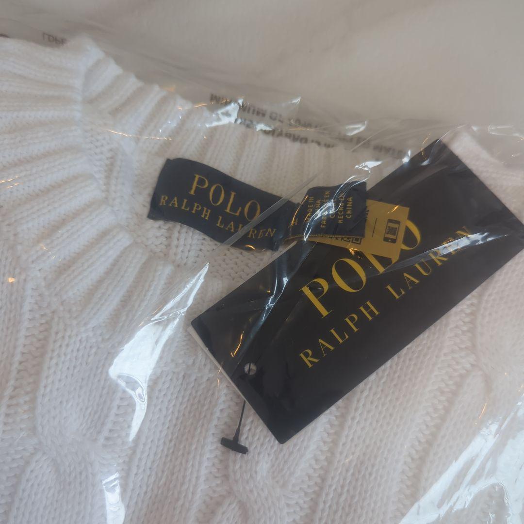 Polo Ralph Lauren ケーブルニットセーター　半袖 S ホワイト