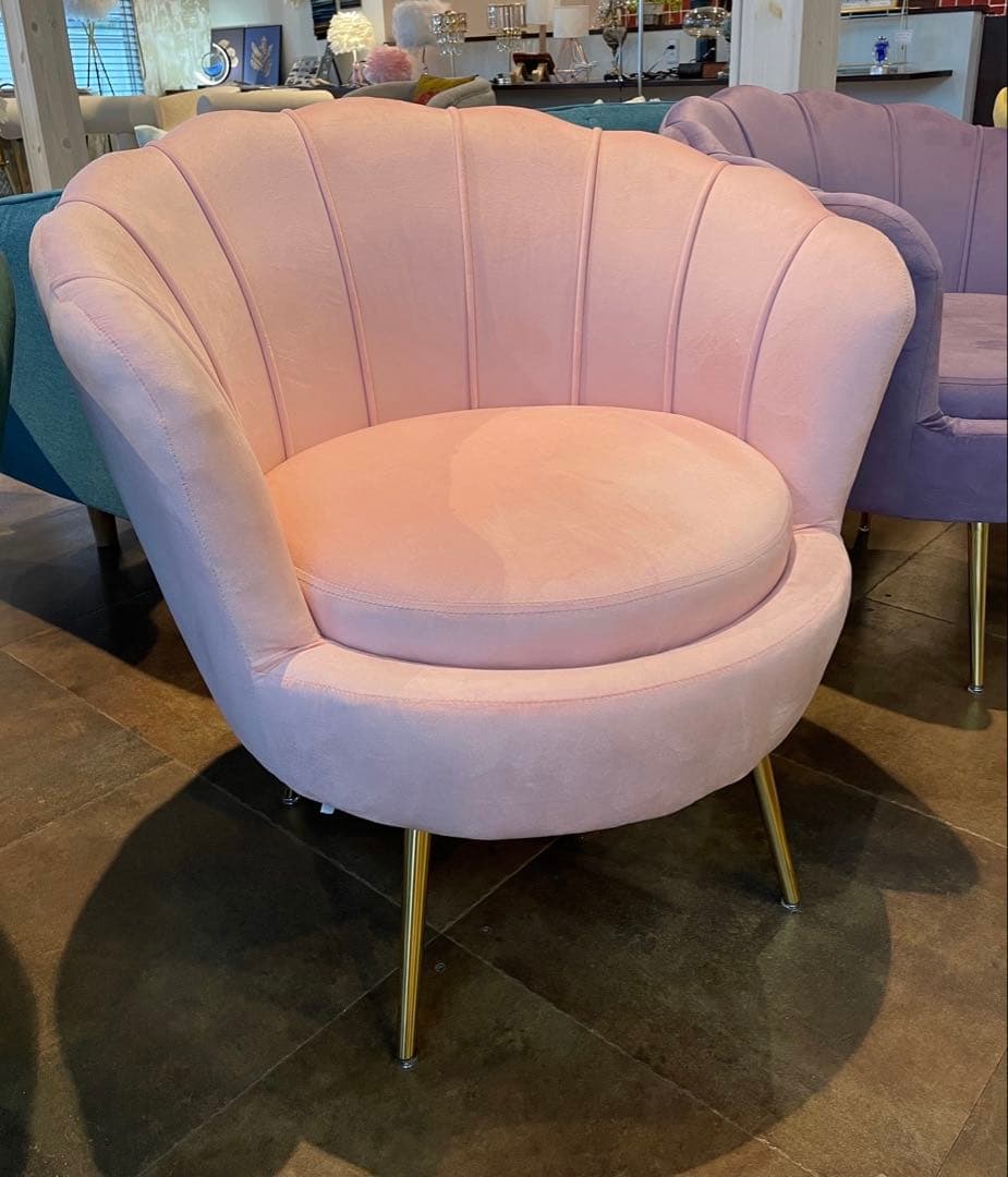 シェル型ソファー　ピンク展示品　送料込み