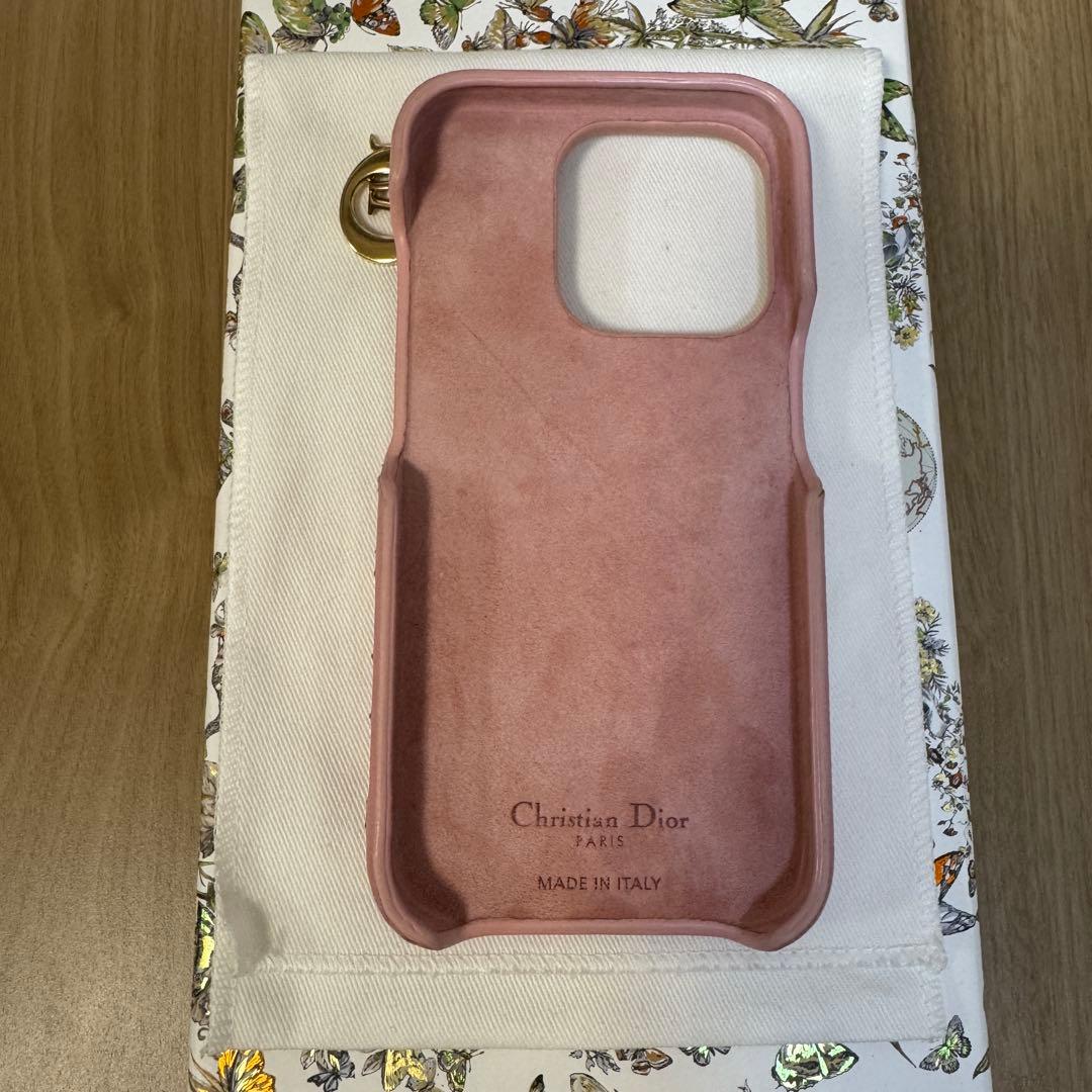 ディオール iPhone15pro ケース ハート ピンク