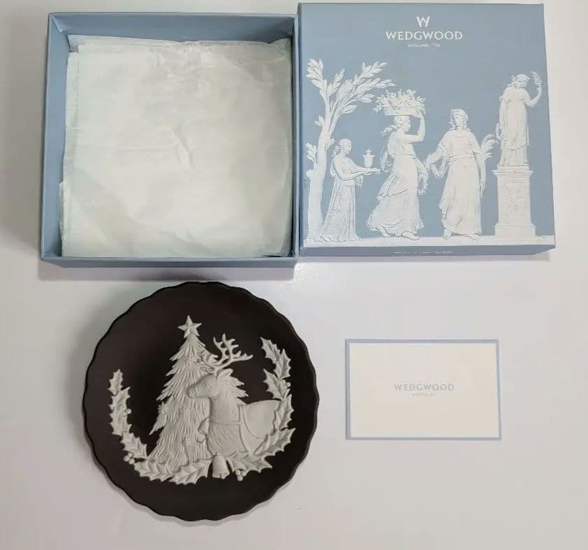 【箱付/美品】ウェッジウッド　クリスマストレイ　ジャスパー　フェスティバル