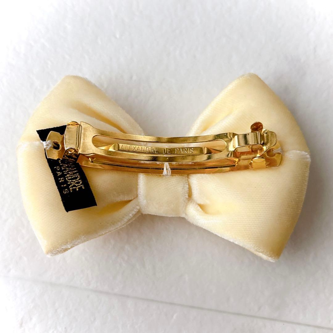 美品 アレクサンドルドゥパリ ベロア リボンバレッタ IVO 秋冬アクセサリー