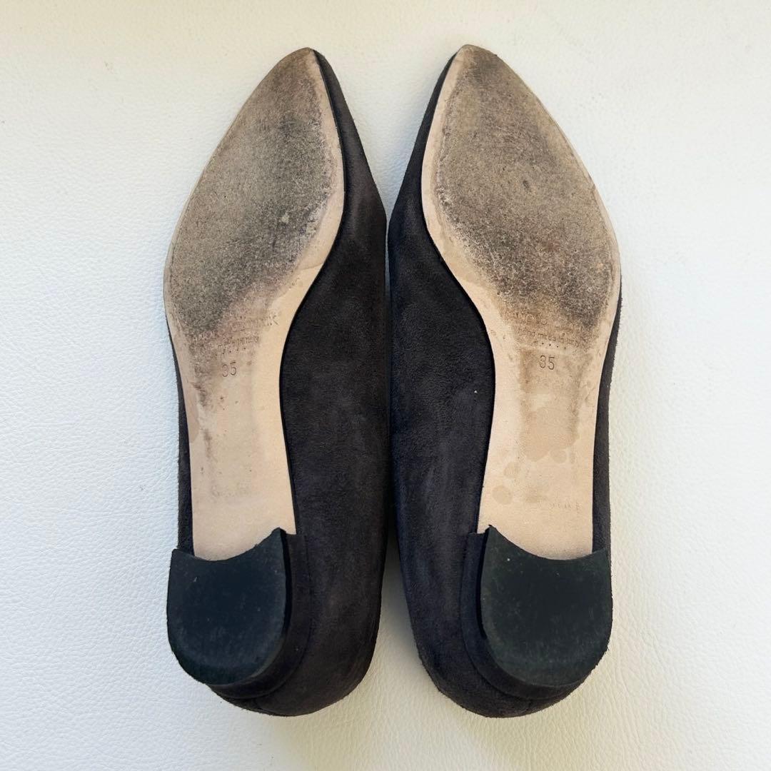 MANOLO BLAHNIK BB ポインテッドトゥ フラットシューズ