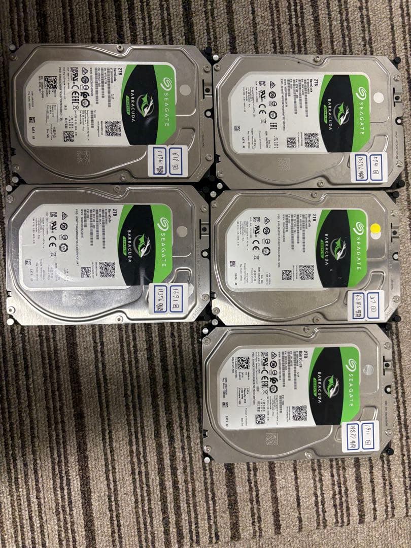 Seagate Barracuda 2TB HDD 5台セット 動作良好
