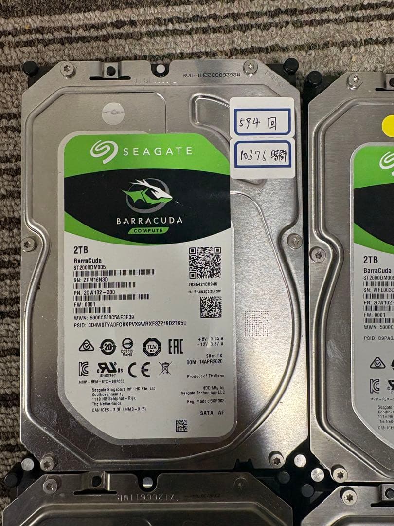 Seagate Barracuda 2TB HDD 5台セット 動作良好