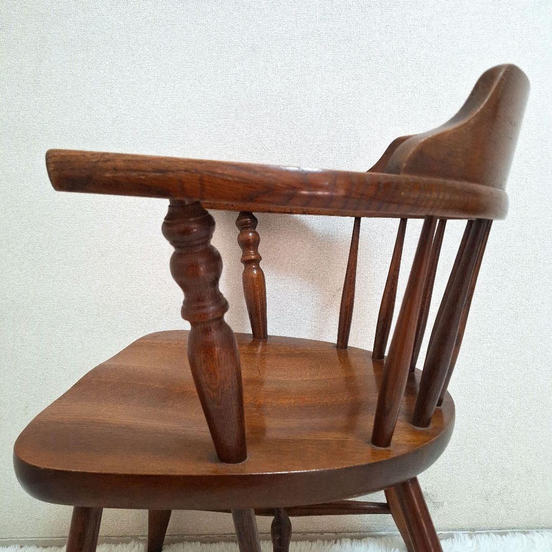 【美品】柏木工 かしわ 木製 背もたれ 肘掛け付き椅子 アームチェア