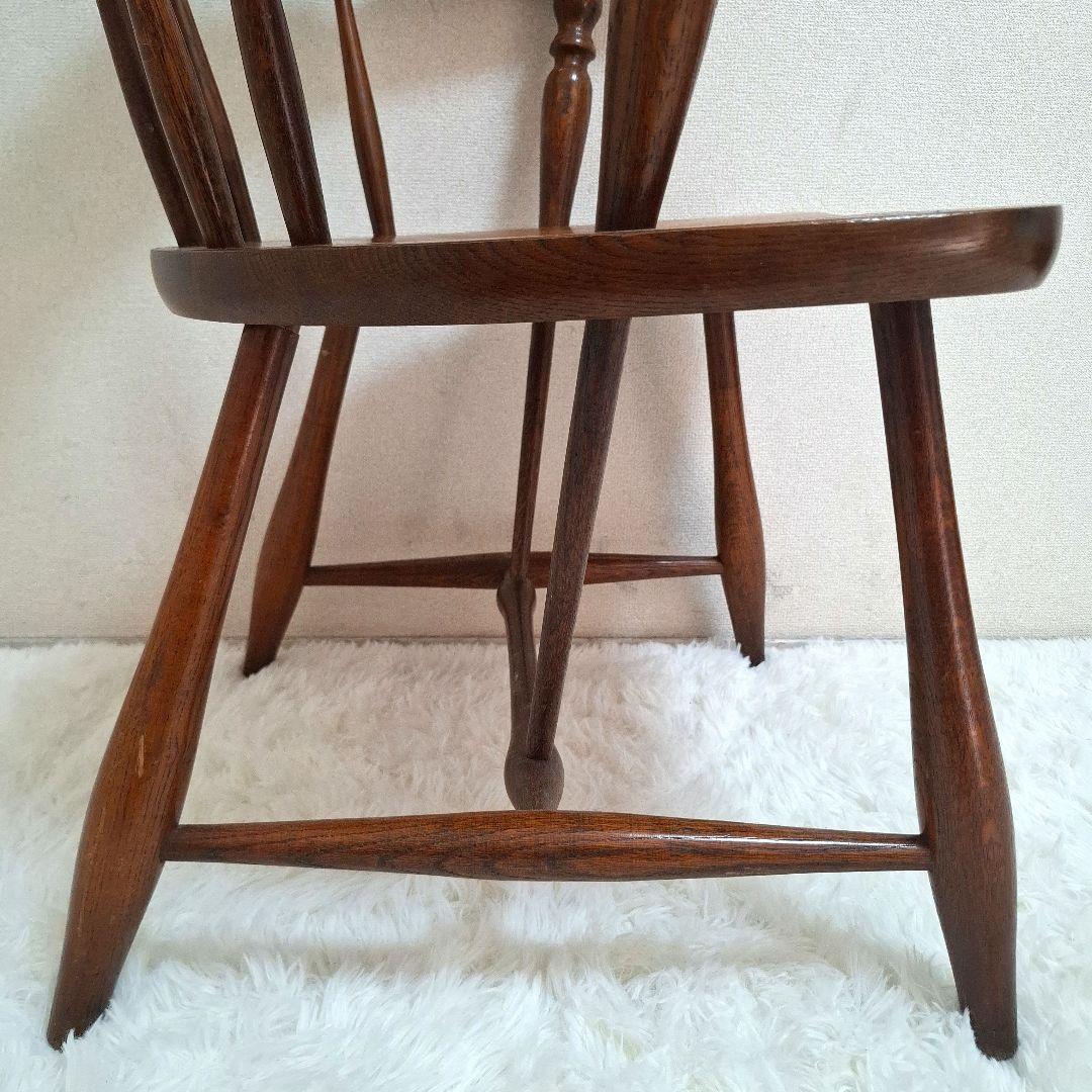 【美品】柏木工 かしわ 木製 背もたれ 肘掛け付き椅子 アームチェア