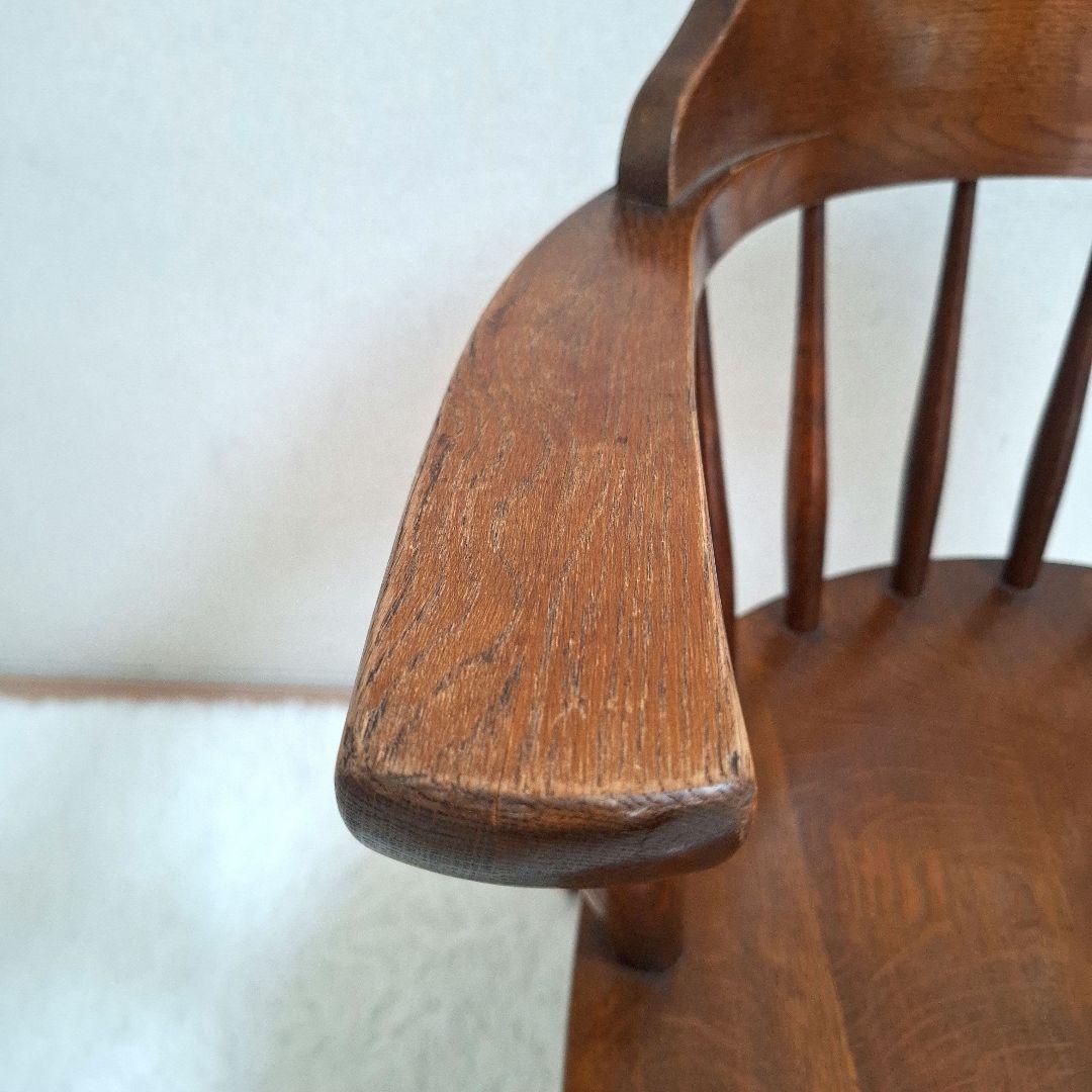 【美品】柏木工 かしわ 木製 背もたれ 肘掛け付き椅子 アームチェア