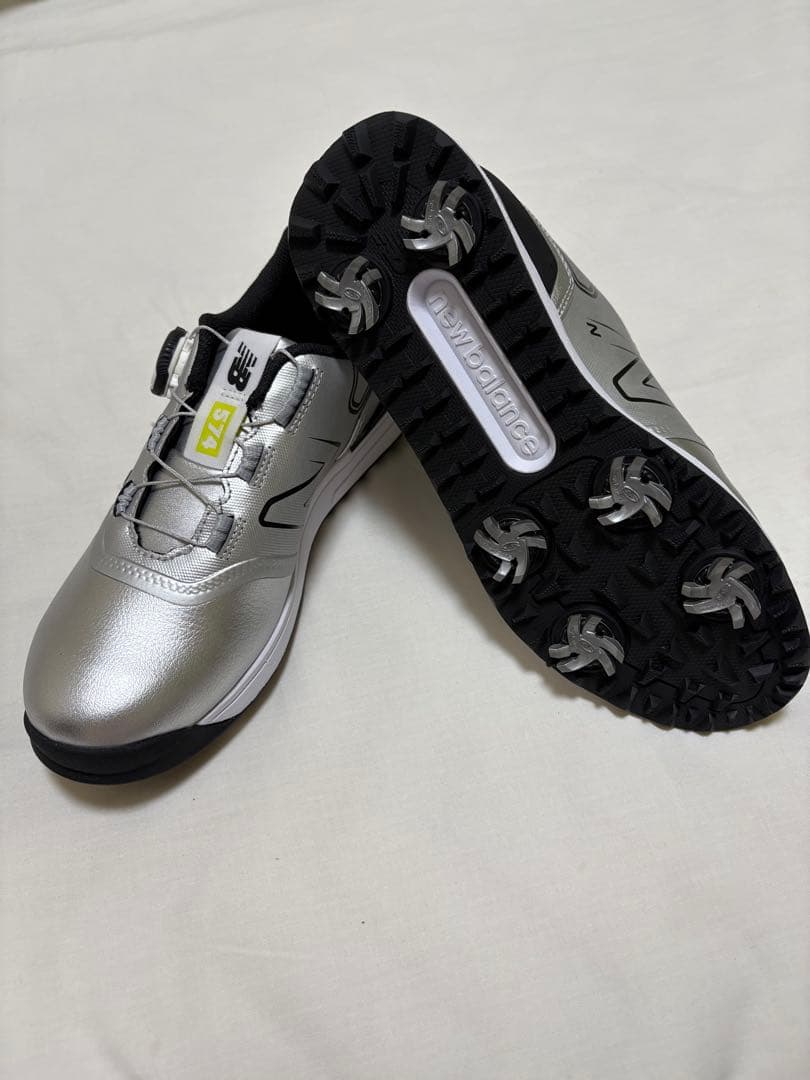 New Balance 574 ゴルフシューズ シルバー 女性用