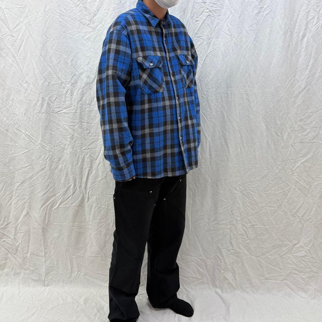 80's USA製PRIVATE PROPERTY キルティングネル ネルシャツ