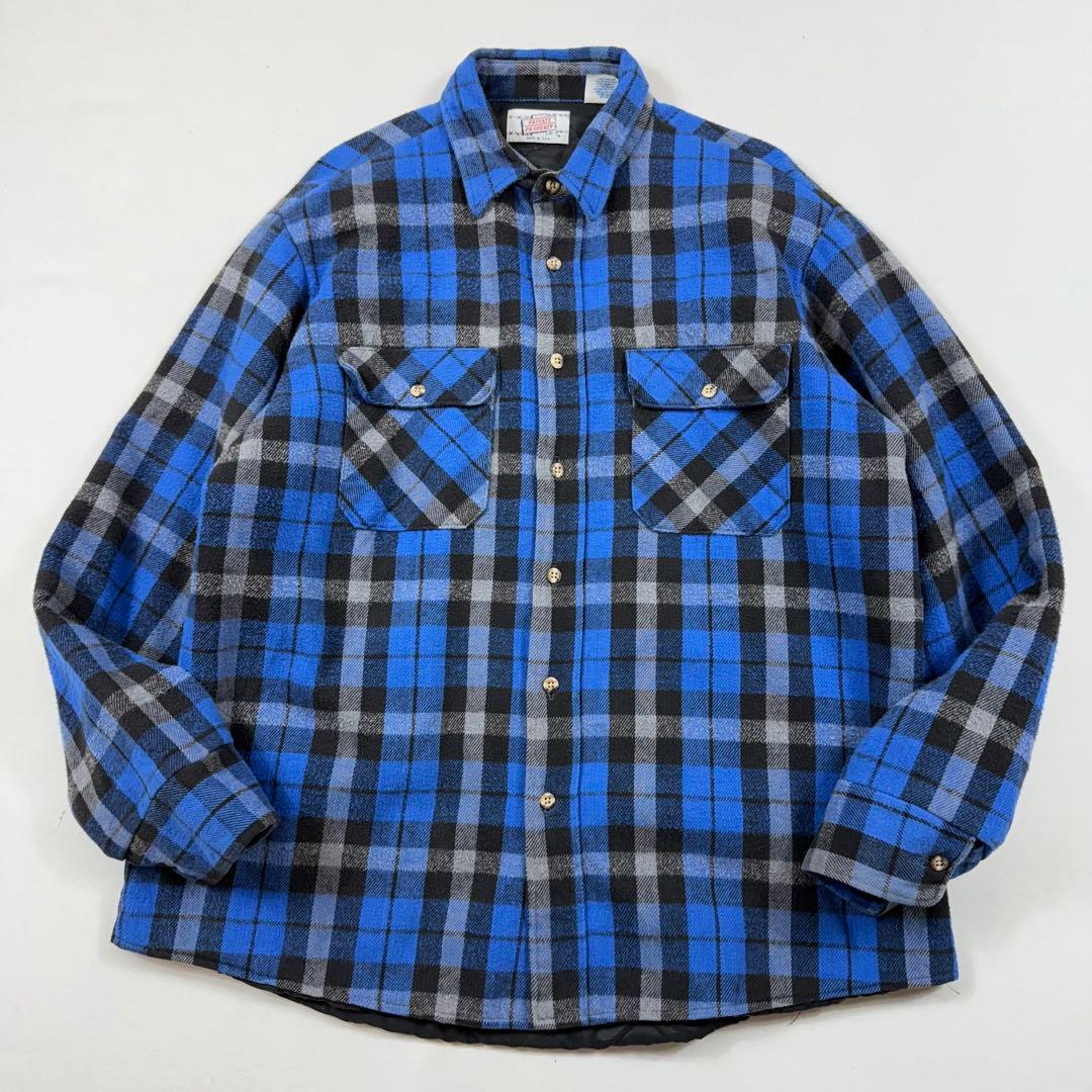 80's USA製PRIVATE PROPERTY キルティングネル ネルシャツ