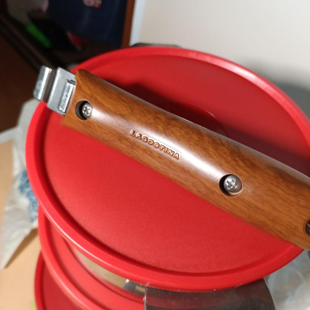 ニ*ス様 伊製…ラゴスティーナ　シチューポット重なる3サイズ＆保存用PE蓋【IH