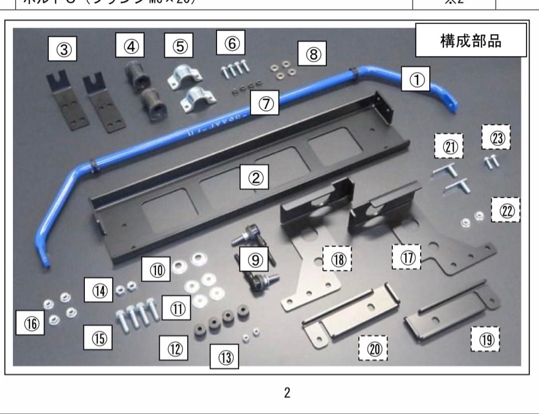 GTカープロデュース アトレー S700/S710 フロントスタビライザーセット