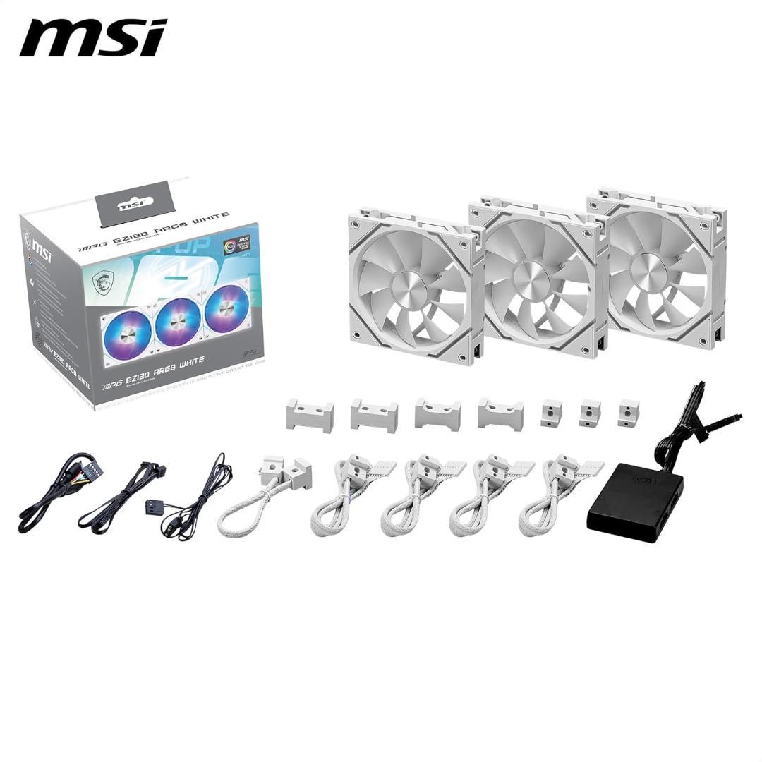 MSI MPG EZ120 ARGB WHITE-3W ARGBファン3個セット