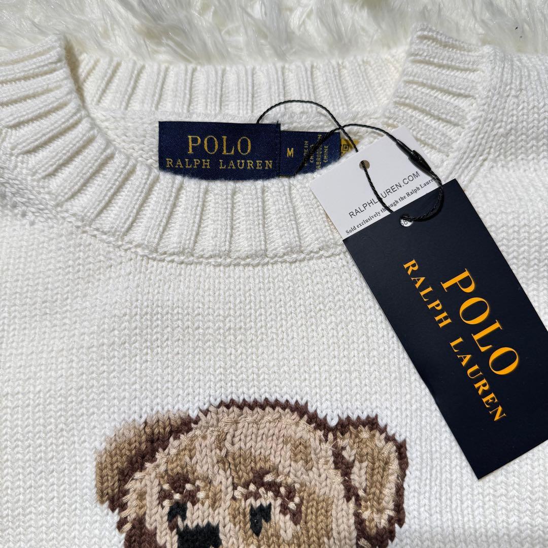 M ラルフローレン ポロベア ニット セーター ホワイト メンズ　レディース