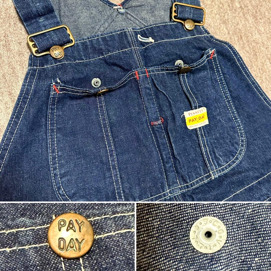 PAYDAY デニムオーバーオール 濃紺 美品 PENNEY'S 50s 60s