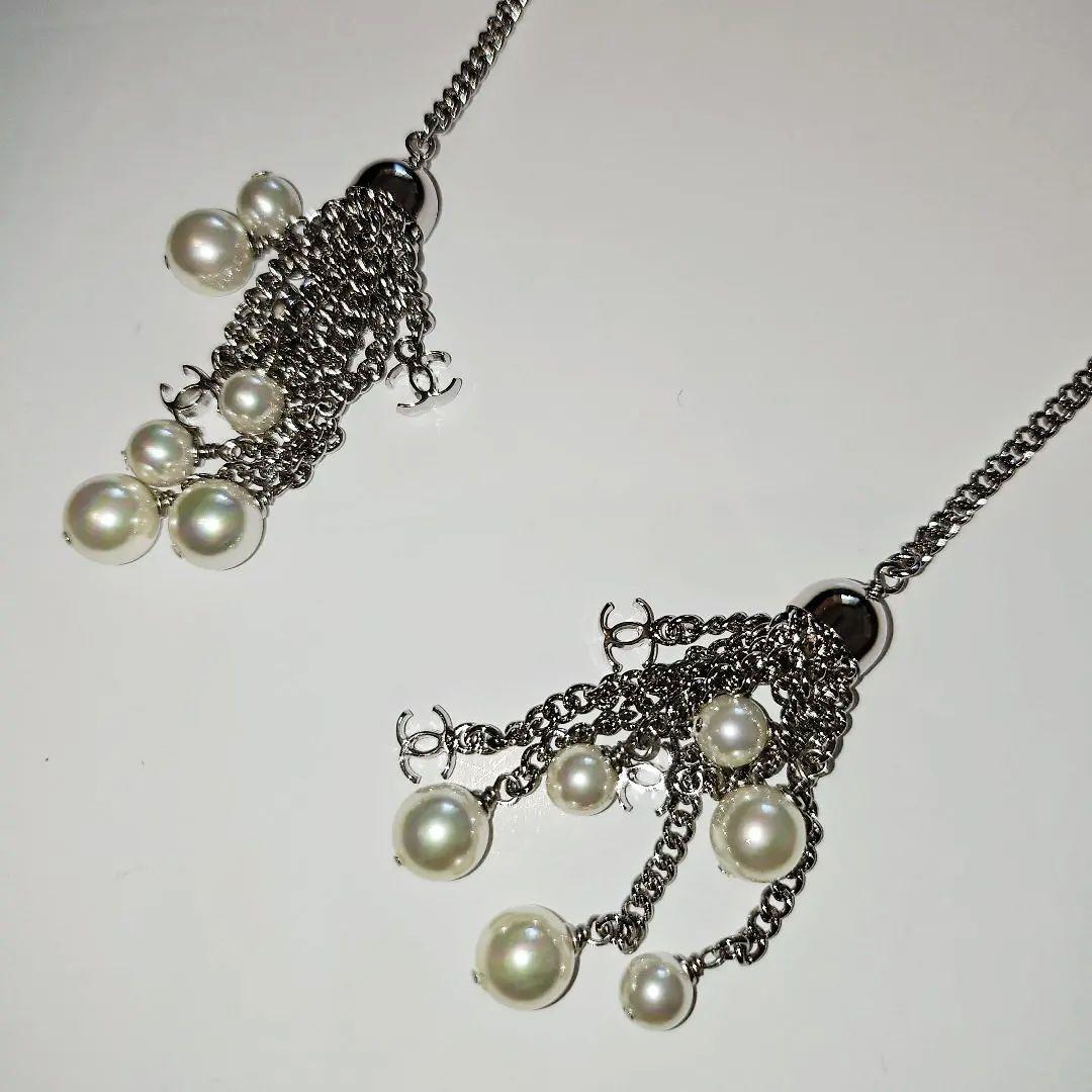 レア品★CHANELシャネル　キャットアイ サングラス パール、ロゴチャーム付