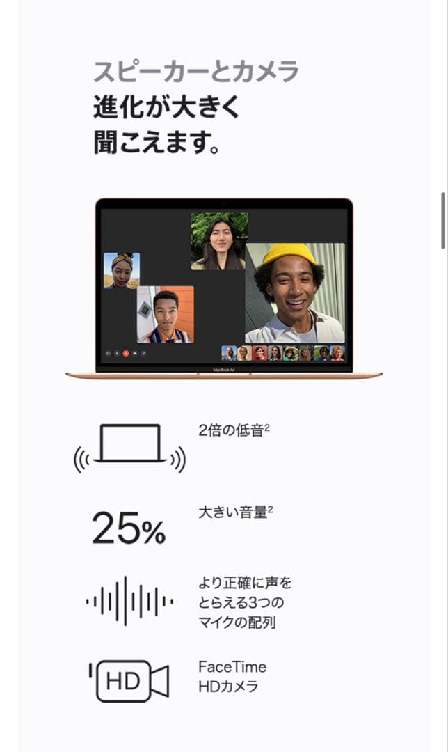 2020 Apple MacBook Air 13インチ