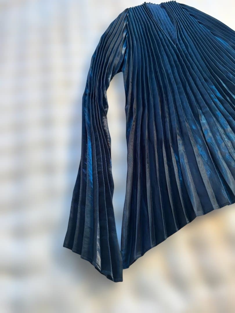 [希少] ISSEY MIYAKE プリーツ ジャケットダークブルー M