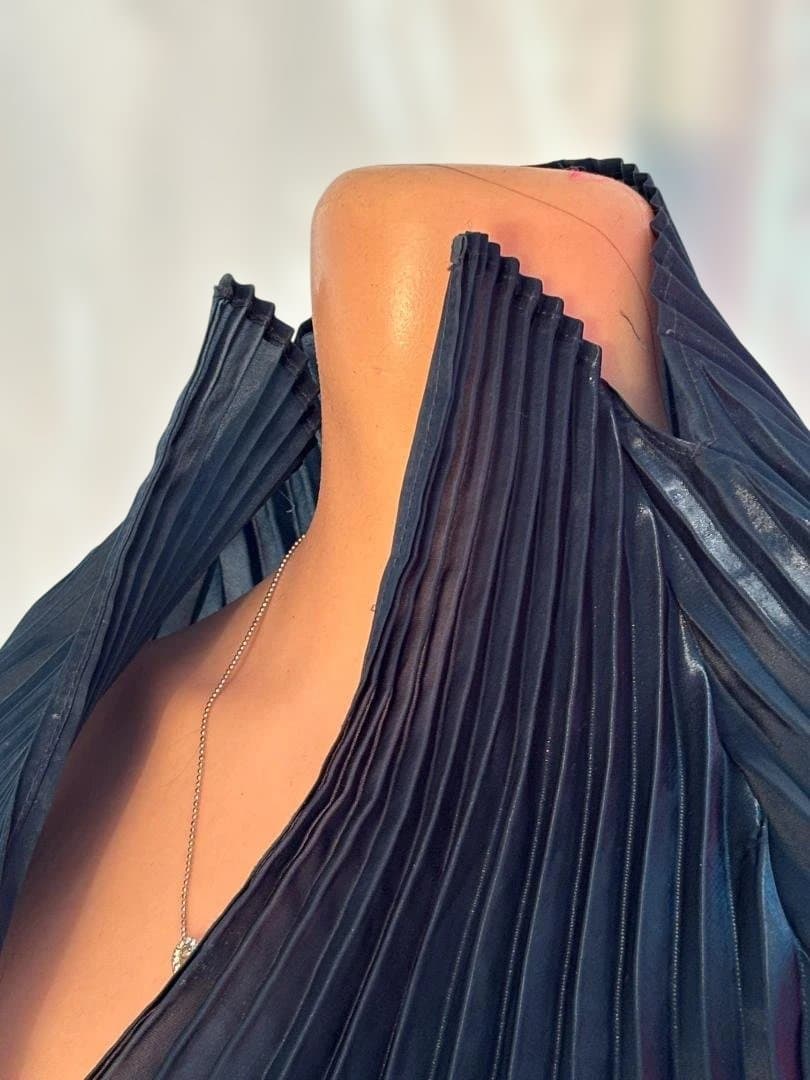 [希少] ISSEY MIYAKE プリーツ ジャケットダークブルー M