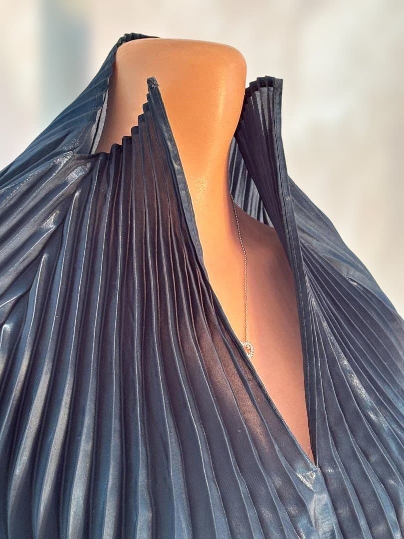 [希少] ISSEY MIYAKE プリーツ ジャケットダークブルー M