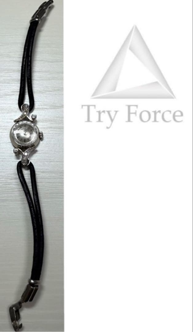 OMEGA オメガ 手巻き シルバー文字盤 カットガラス 天然ダイヤモンド