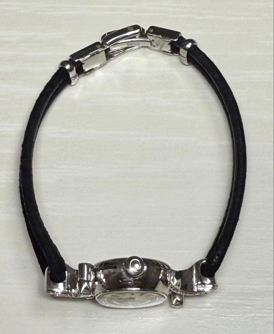 OMEGA オメガ 手巻き シルバー文字盤 カットガラス 天然ダイヤモンド